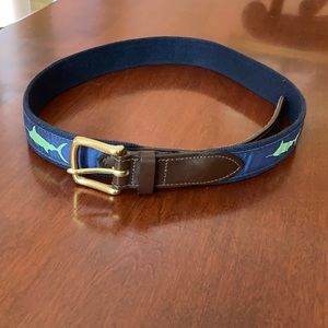 Vineyard Vines Canvas and Leather Shark Belt